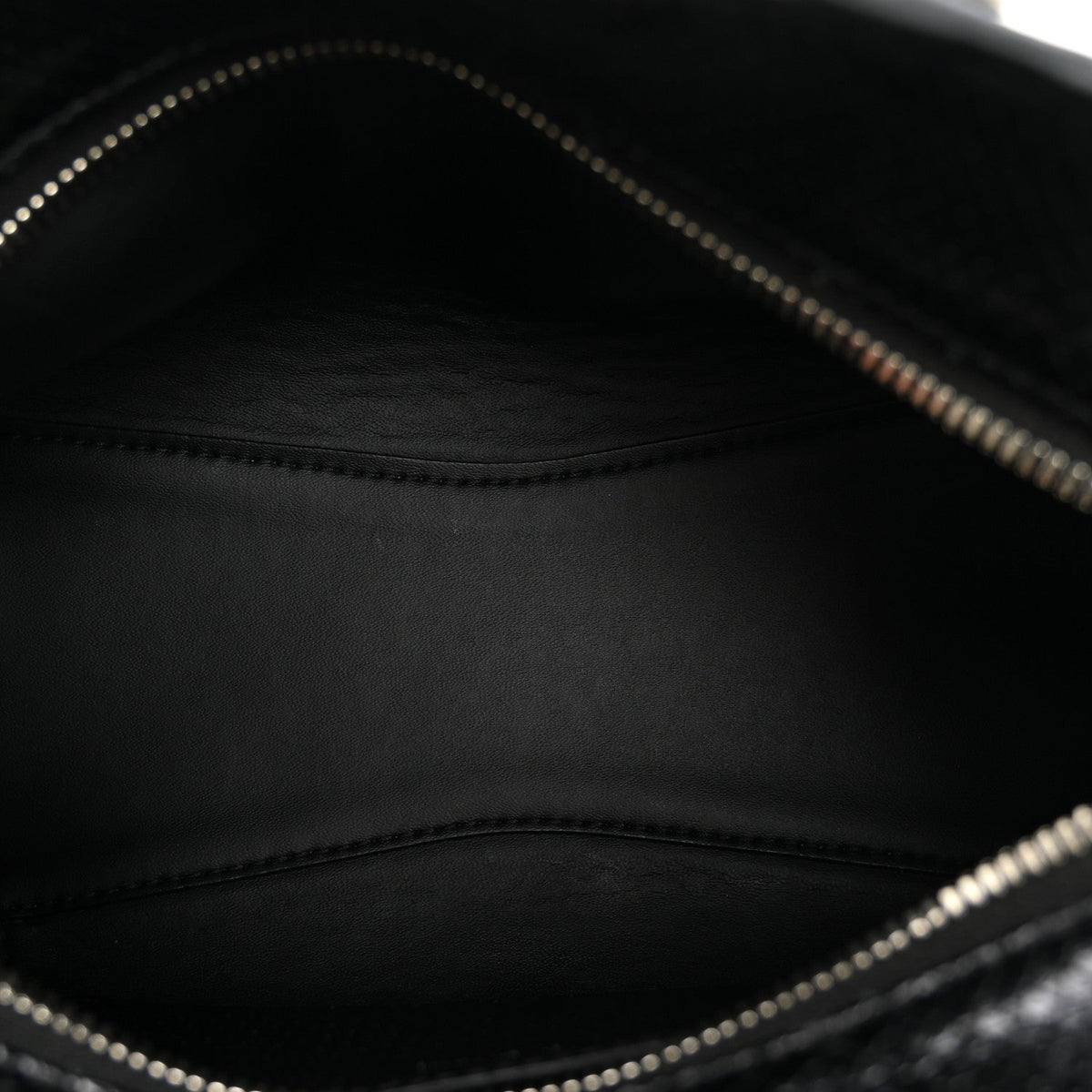 Grained Calfskin Snake Effect Silver Hardware Neo Classic Mini City Black