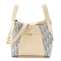 Oblique Calfskin Medium Signature Bucket Bag Beige