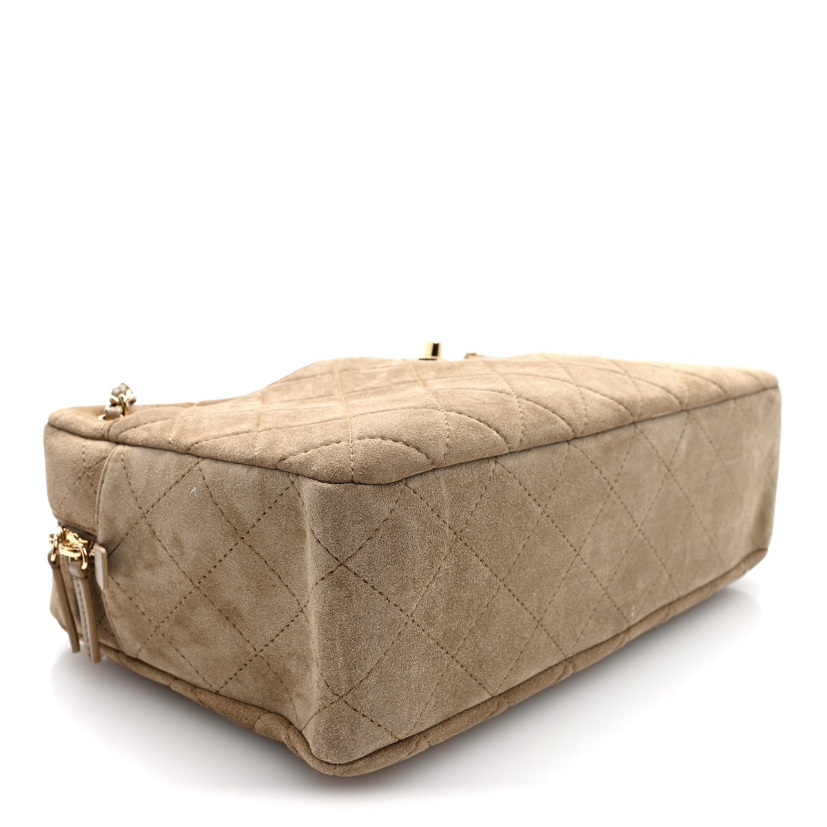 Suede Calfskin Quilted Camerissimo Camera Case Dark Khaki