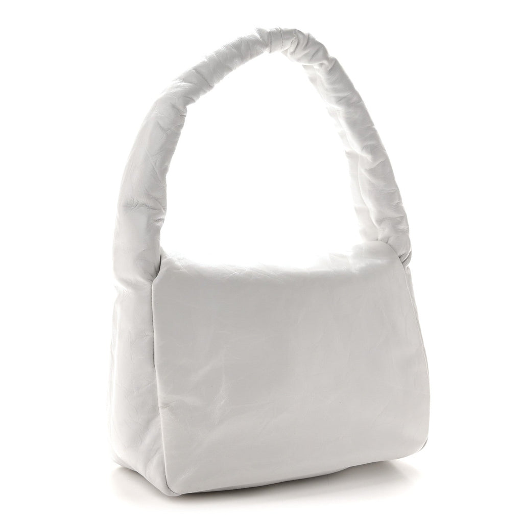 Thin Calfskin Small Monaco Sling Shoulder Bag Light Blue White White