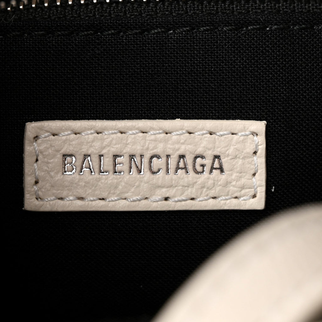 Calfskin Logo XXS Shopping Tote White