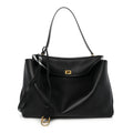 Smooth Calfskin Large Rodeo Top Handle Handbag Black