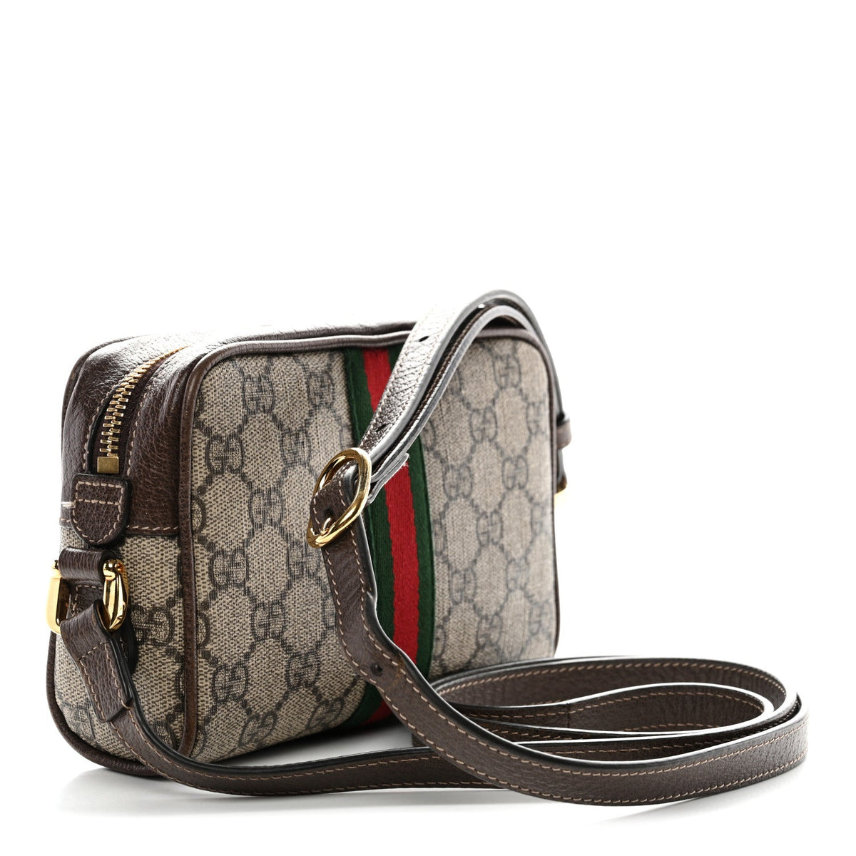 GG Supreme Monogram Web Mini Ophidia Shoulder Bag Brown
