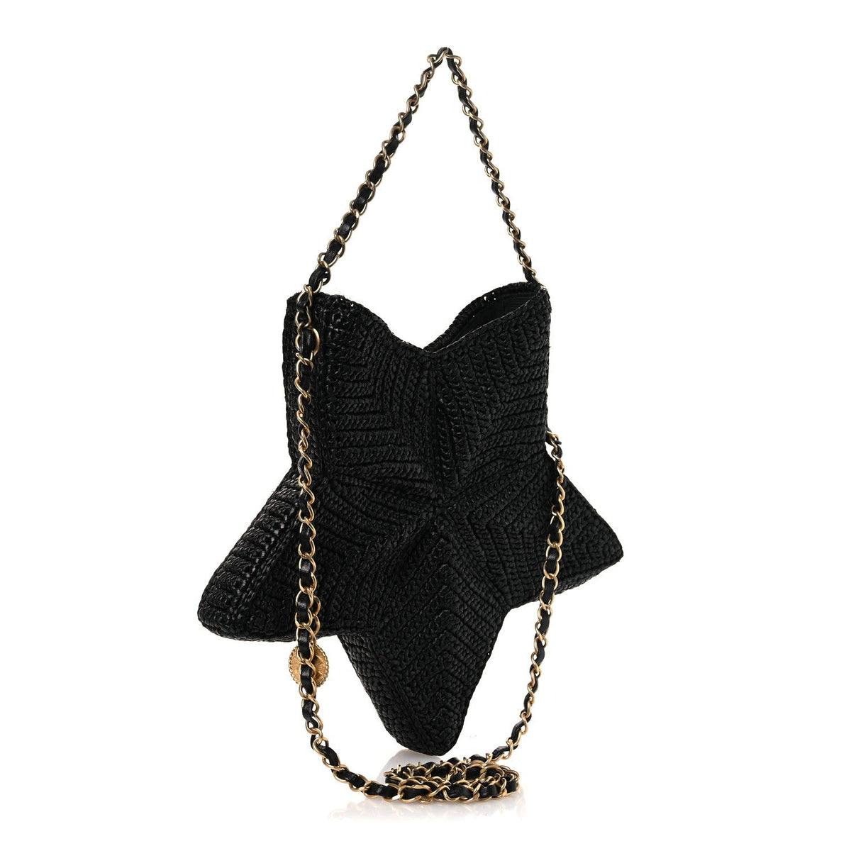 Raffia Star Coco Beach Bag Black