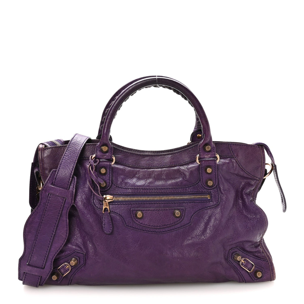 Agneau Giant 12 Rose Gold Hardware City Dark Violet