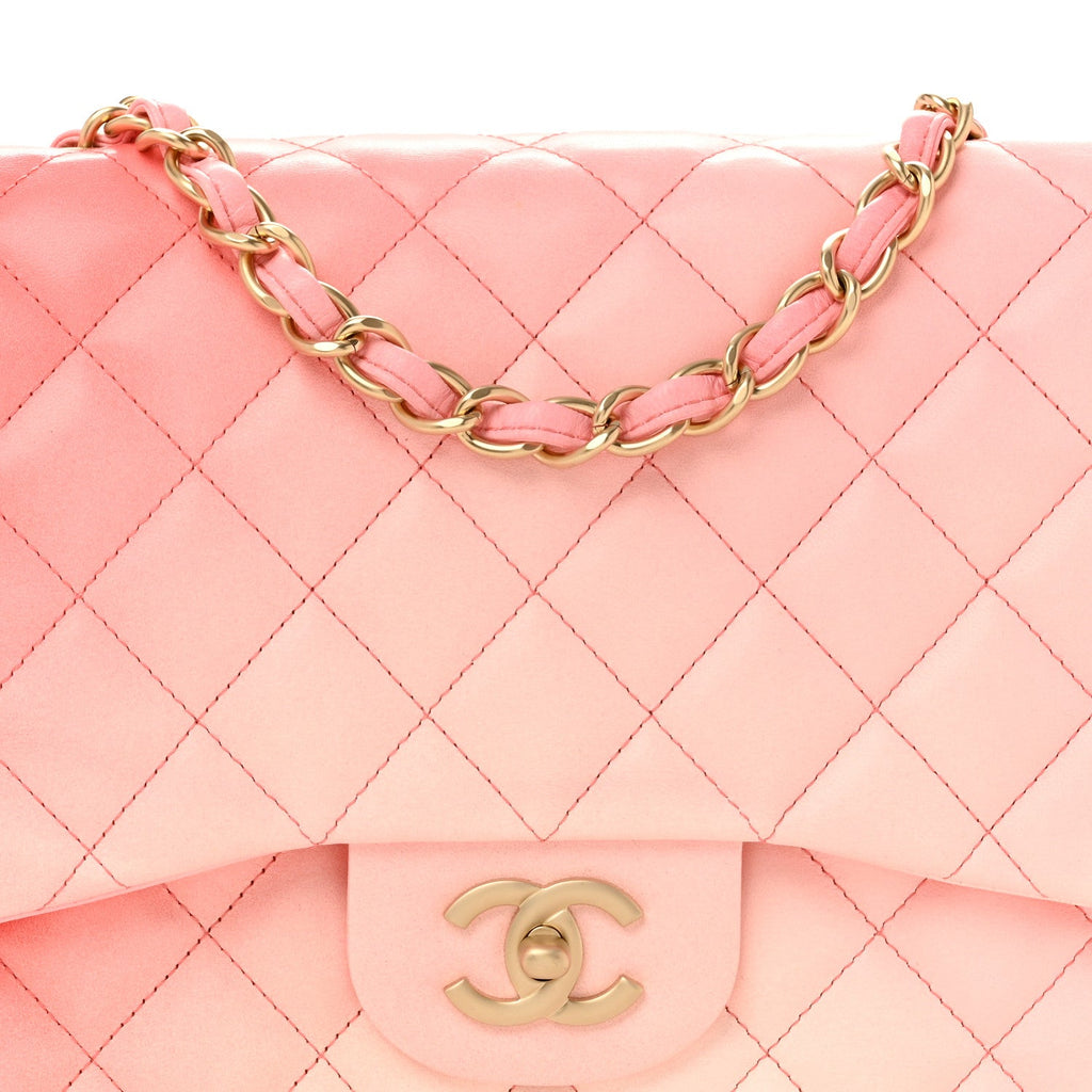 Lambskin Degrade Quilted Maxi Single Flap Pink