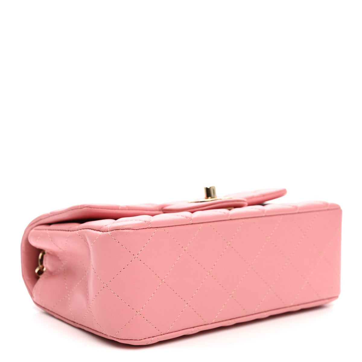Lambskin Quilted Mini Rectangular Flap Pink