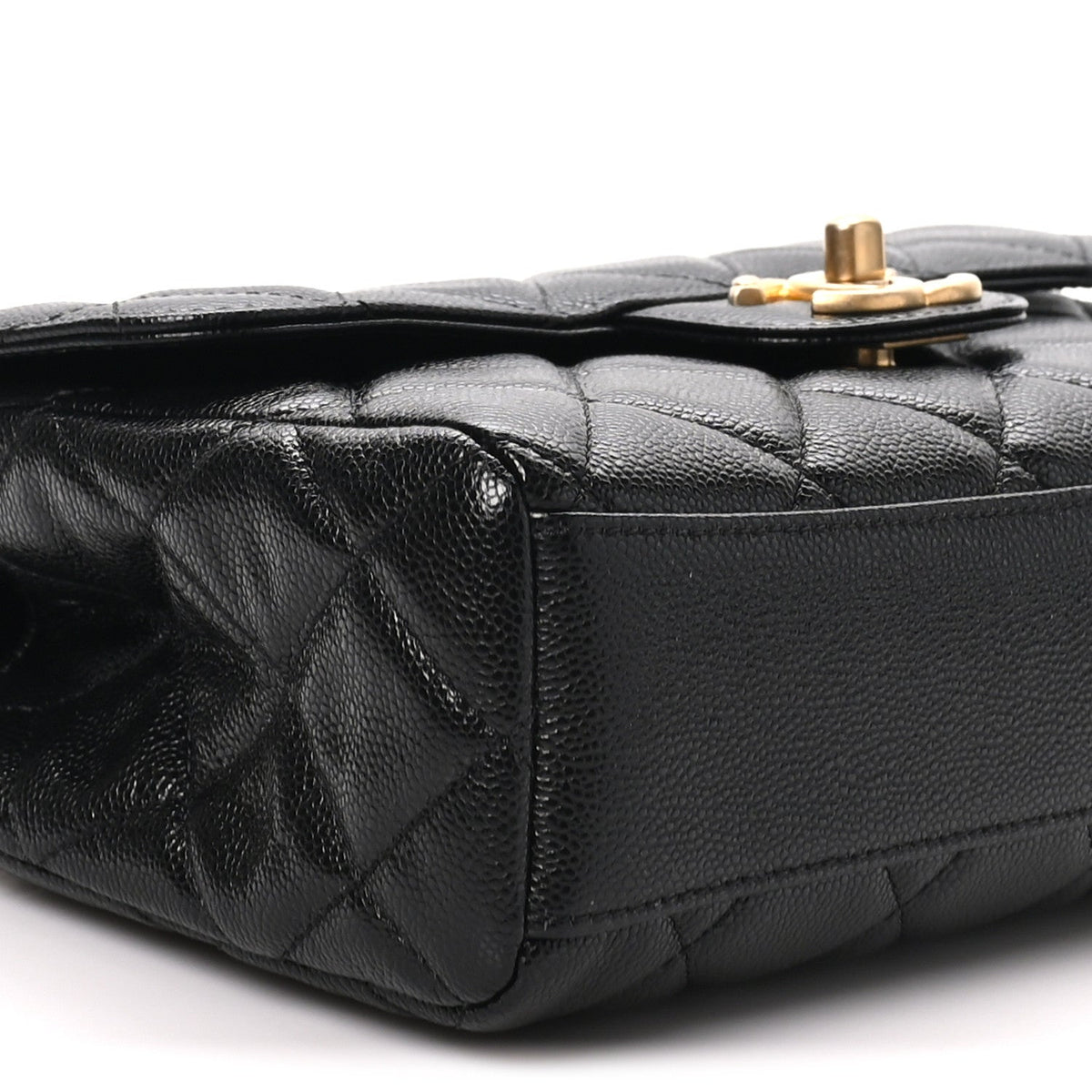 Caviar Quilted Small Coco First Flap Black