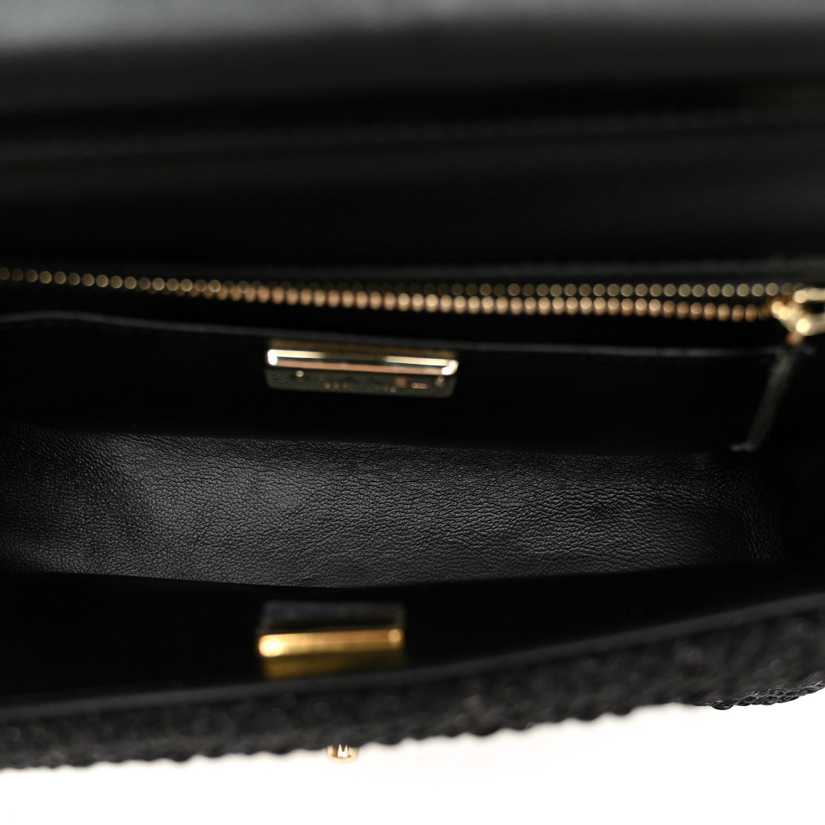 Woven Fabric Mini Rectangular Flap Black