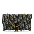 Oblique Saddle Chain Long Wallet Blue