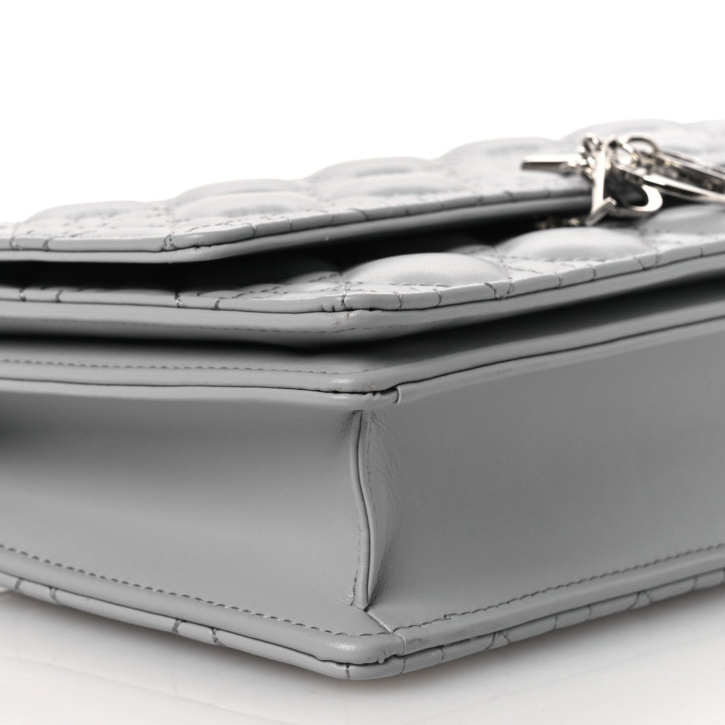 Lambskin Cannage My Dior Top Handle Bag Cloud Blue