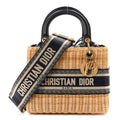 Wicker Oblique Medium Lady Dior Bag Blue