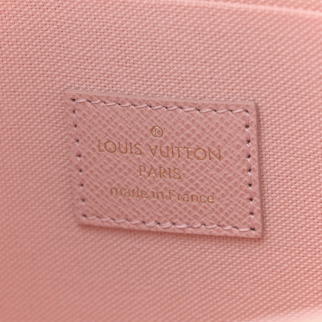 Damier Azur Pochette Felicie Chain Wallet Rose Ballerine