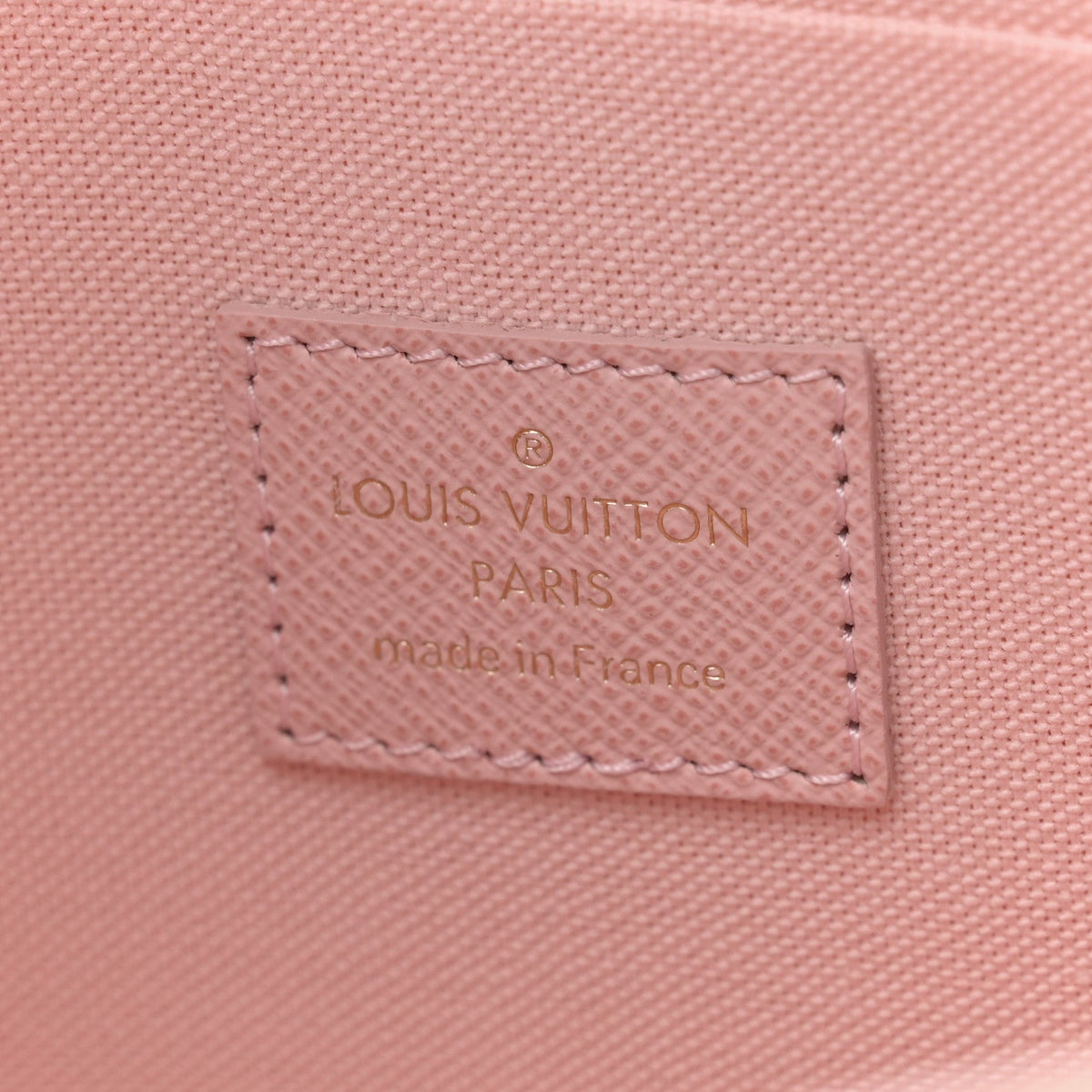 Damier Azur Pochette Felicie Chain Wallet Rose Ballerine
