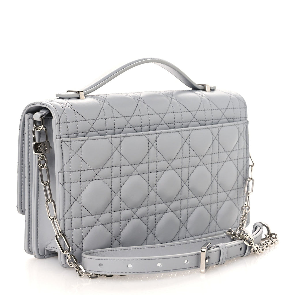 Lambskin Cannage My Dior Top Handle Bag Cloud Blue