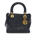 Lambskin Cannage Medium Lady Dior Black
