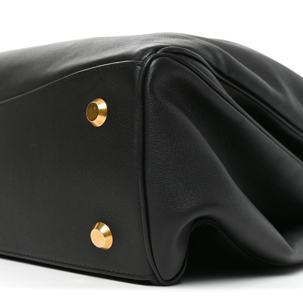 Smooth Calfskin Large Rodeo Top Handle Handbag Black