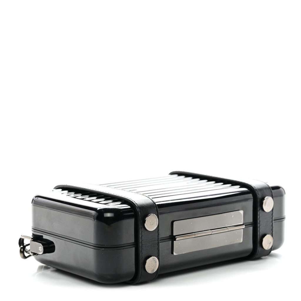 X RIMOWA Aluminum Personal Clutch On Strap Black