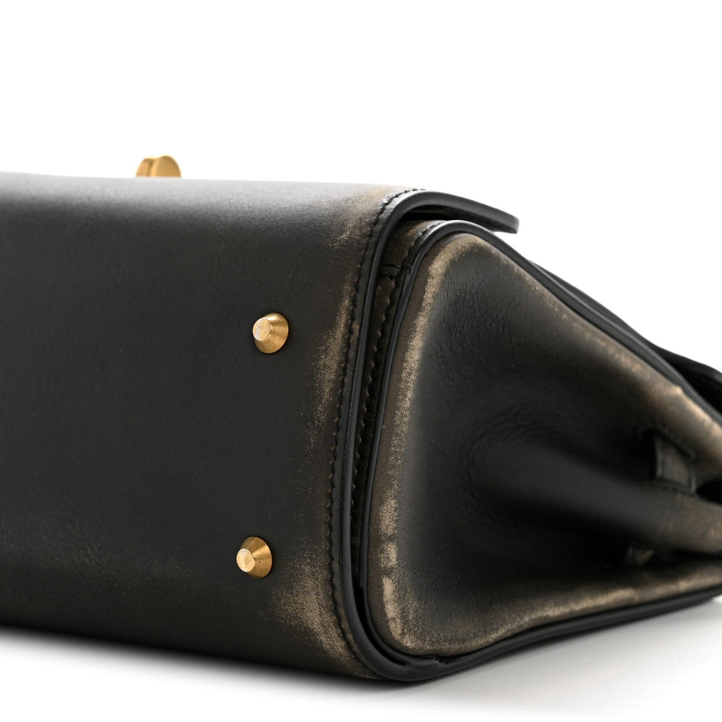 Calfskin Small Money Top Handle Handbag Brown
