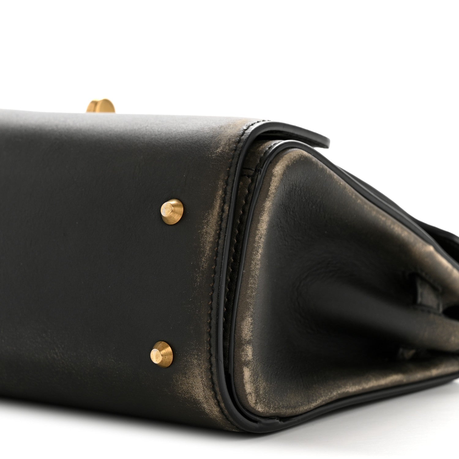Calfskin Small Money Top Handle Handbag Brown