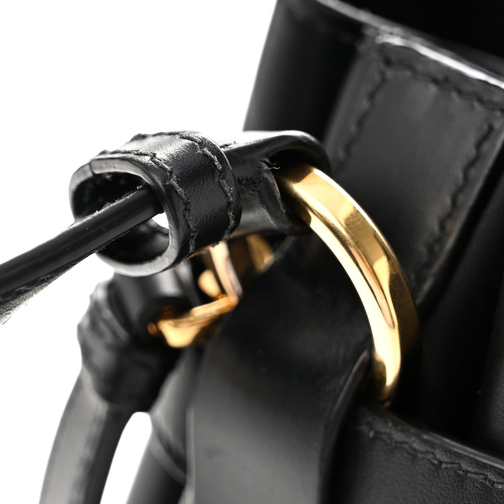Calfskin CD Embossed Medium C'est Chain Bucket Bag Black