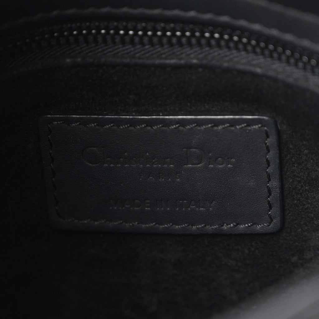 Ultra Matte Calfskin Cannage Mini Lady Dior Black