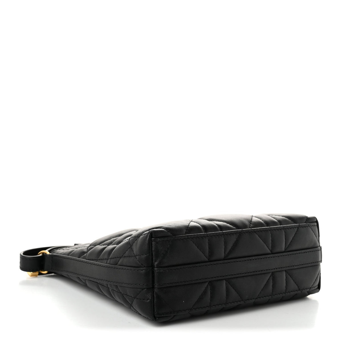 Calfskin Macrocannage Miss Caro Diorling Mini Bag with Chain Black
