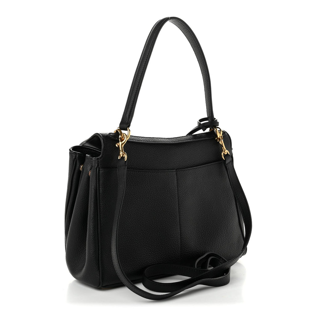 Grained Calfskin Small Rodeo Top Handle Handbag Black
