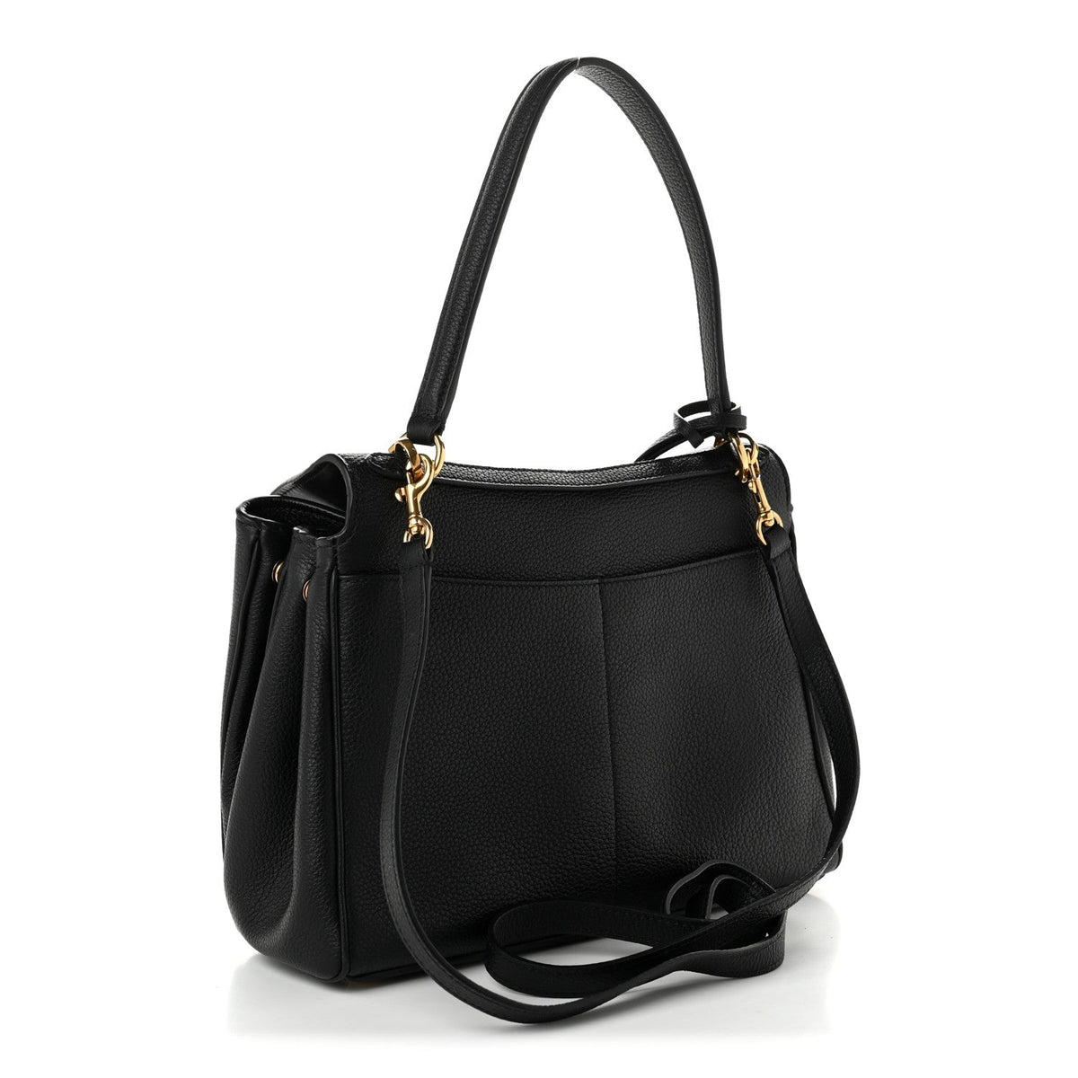Grained Calfskin Small Rodeo Top Handle Handbag Black