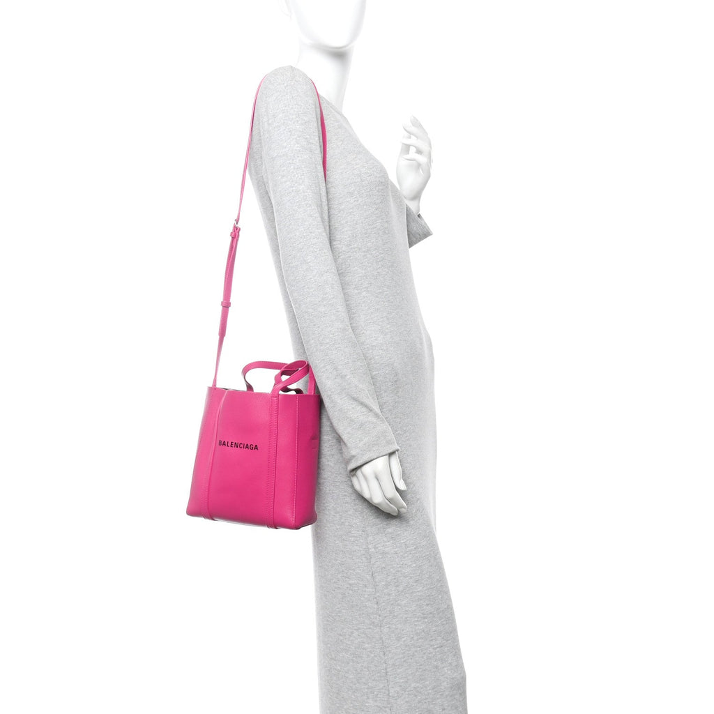 Calfskin XXS Everyday Tote Rose Magenta Black