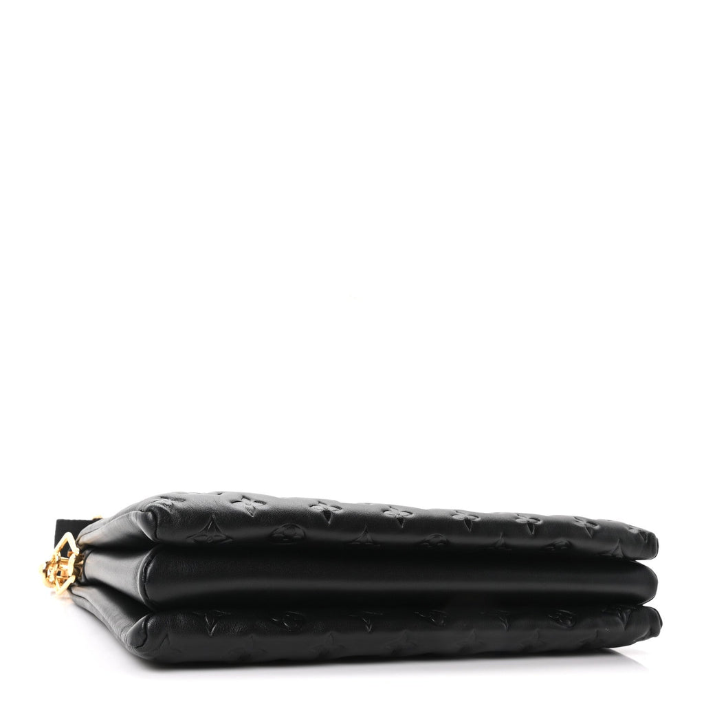Lambskin Embossed Monogram Coussin MM Black