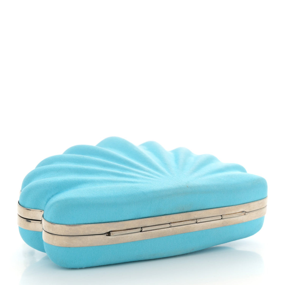 Satin Pearl Shell Clutch Bag Turquoise