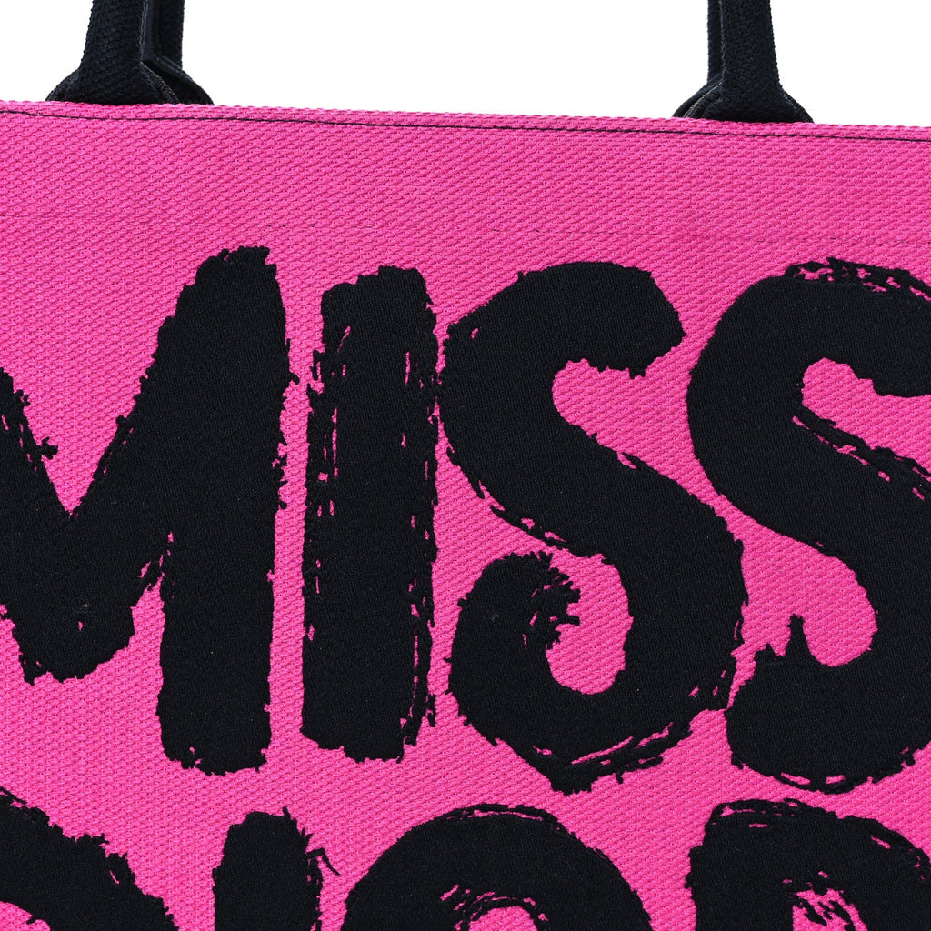 Canvas Embroidered Large Miss Dior Graffiti Book Tote Fuchsia Purple