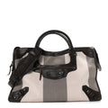 Agneau Canvas Striped Raye Classic Hardware City Brown Grey