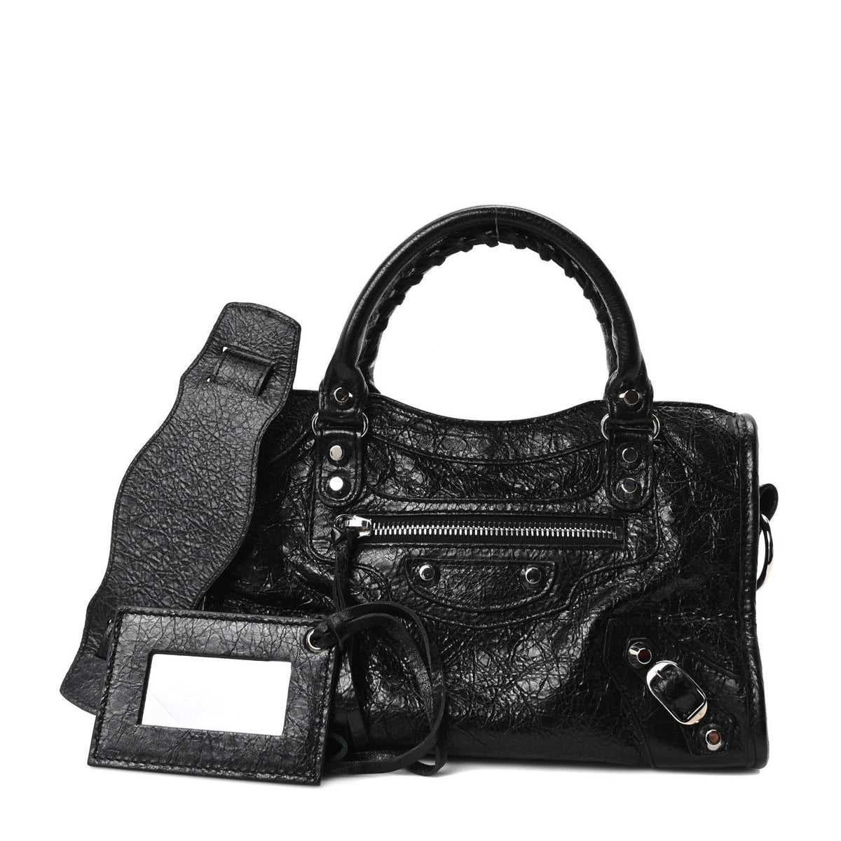 Agneau Classic Silver Hardware Mini City Black