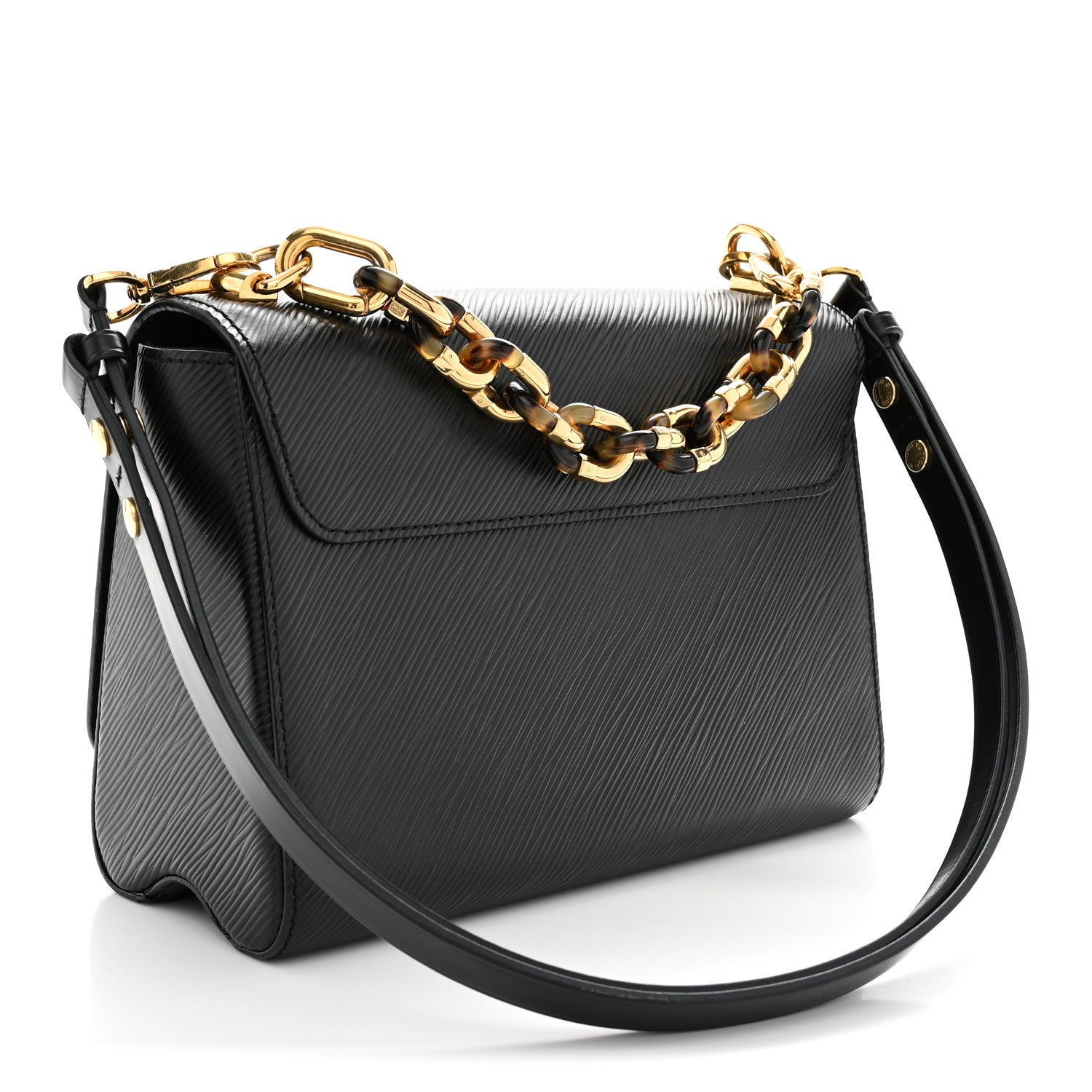 Epi Tortoiseshell Twist Shoulder Bag MM Black