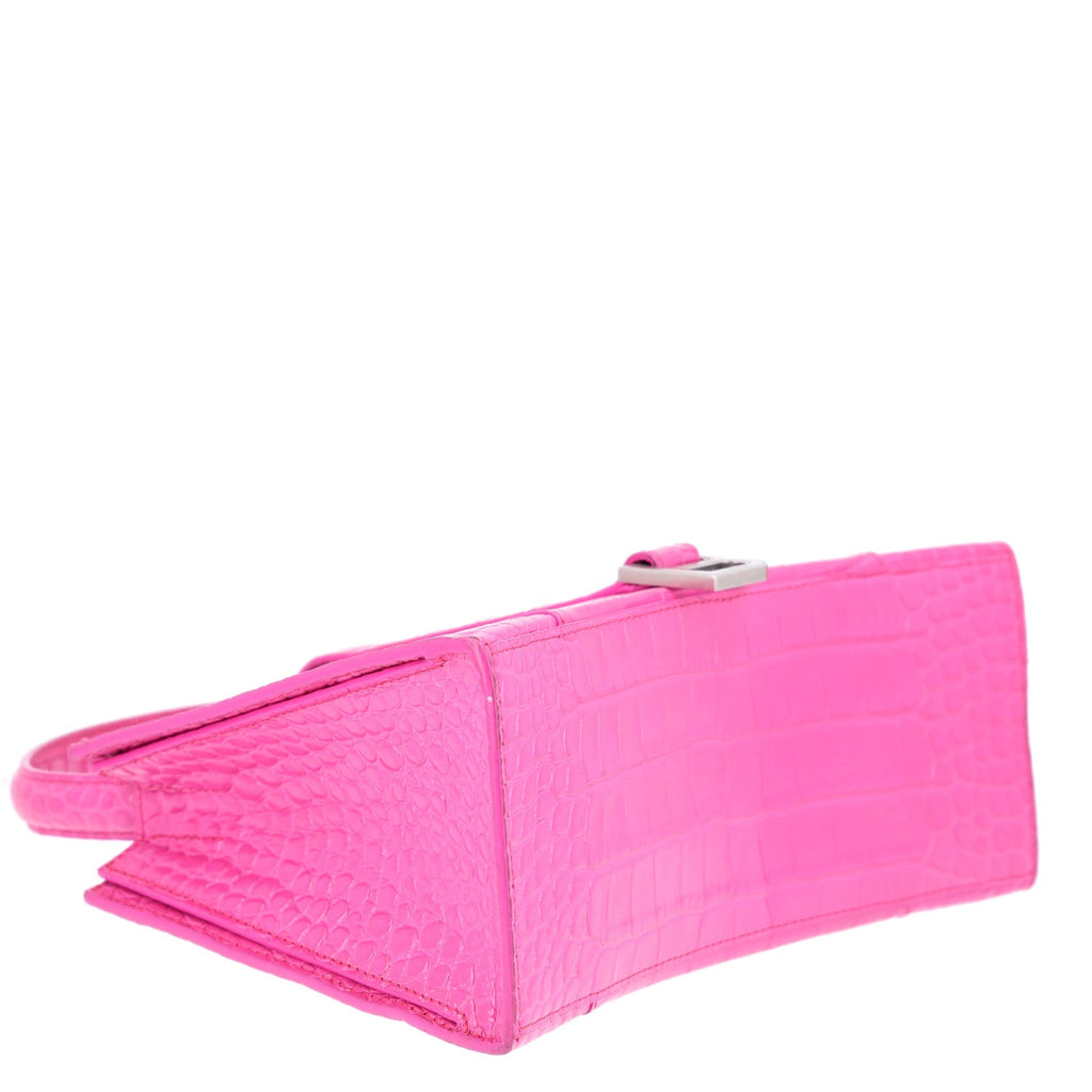 Grained Calfskin XS Hourglass East West Tote Lipstick Pink