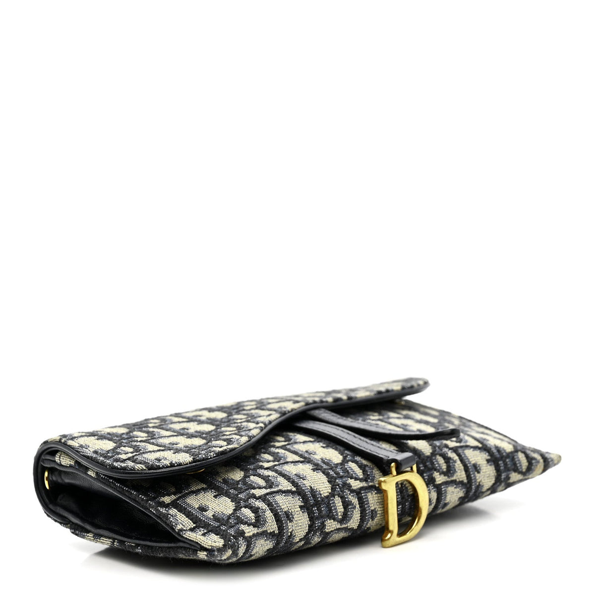 Oblique Saddle Chain Long Wallet Blue