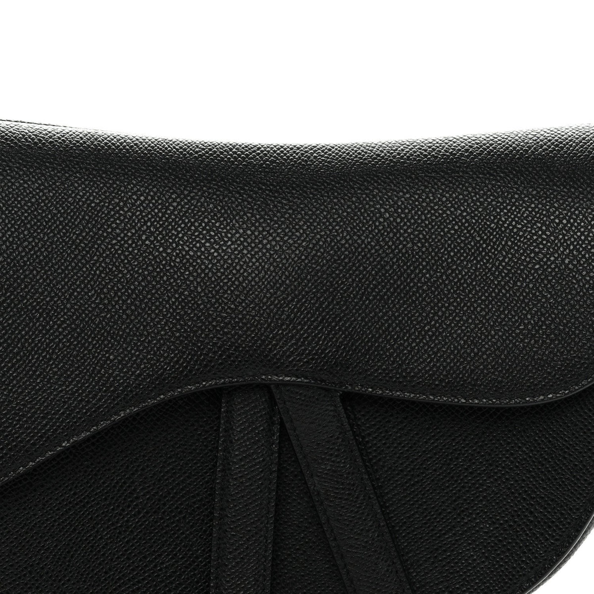 Grained Calfskin Saddle Bag Black