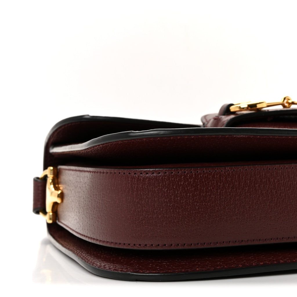 Monogram Textured Dollar Calfskin Horsebit 1955 Shoulder Bag Sahara Rubino Chardonnay
