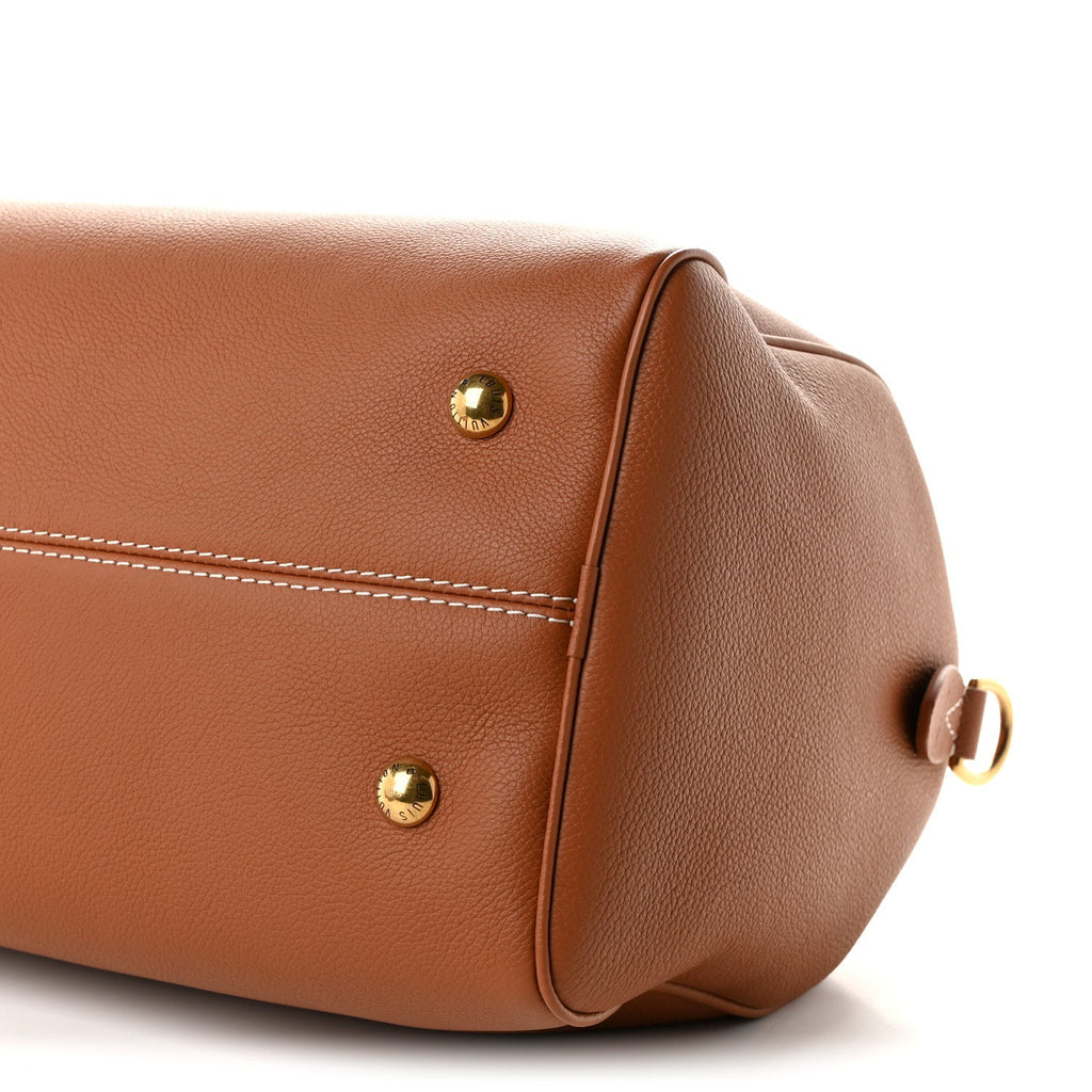 Grained Calfskin Low Key Speedy 30 Cognac