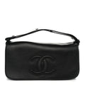 Lambskin CC Maxi Messenger Bag Black