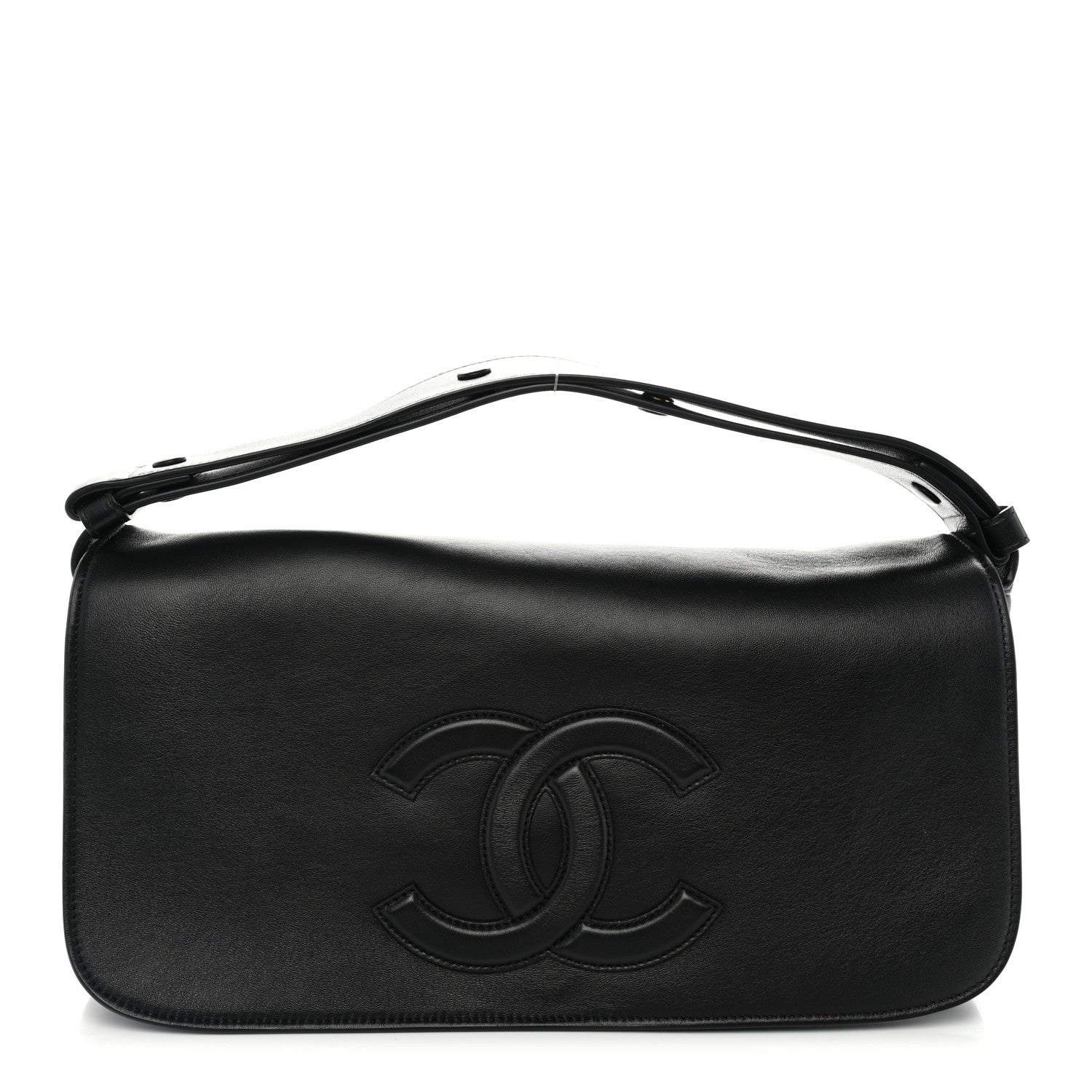 Lambskin CC Maxi Messenger Bag Black