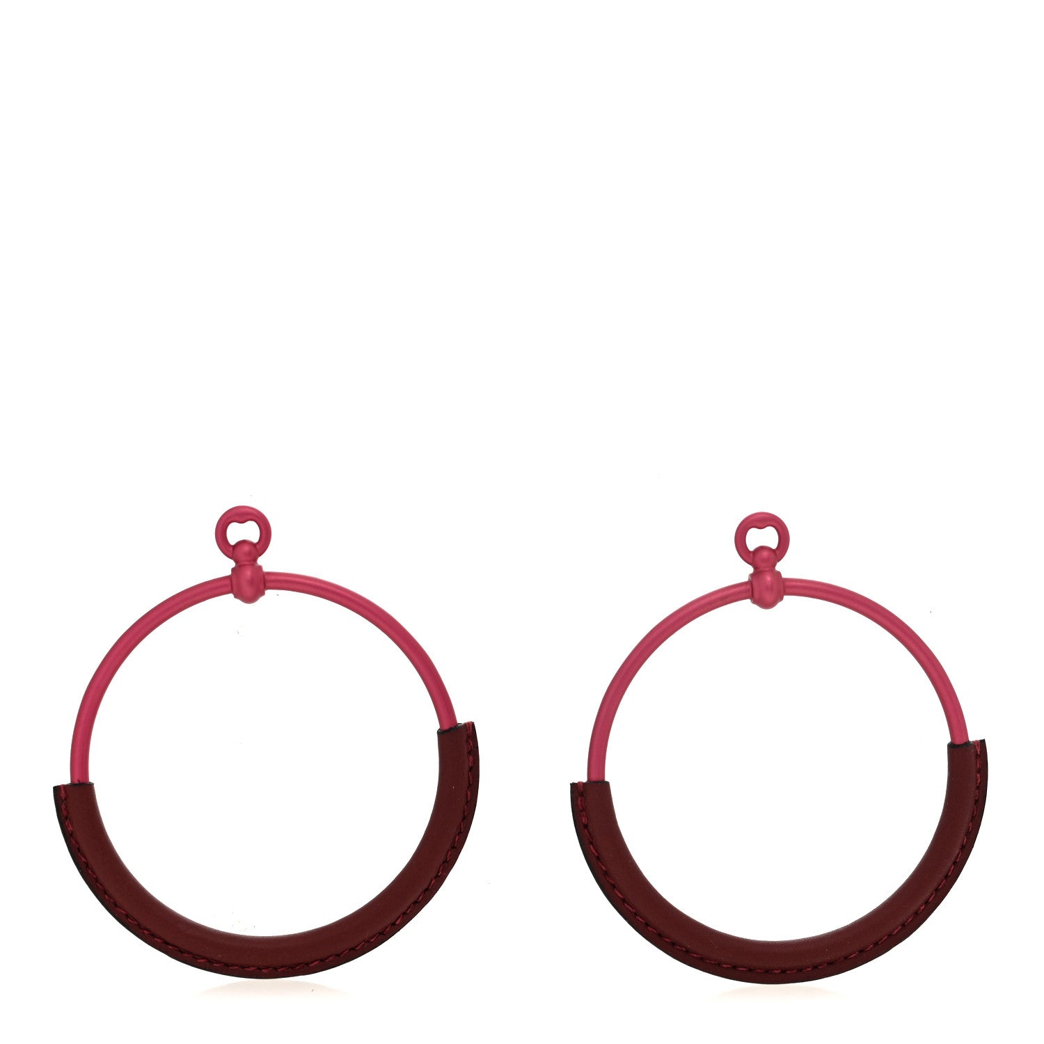 Aluminum Sunset Swift Loop Earrings GM Rose Couture Rouge H