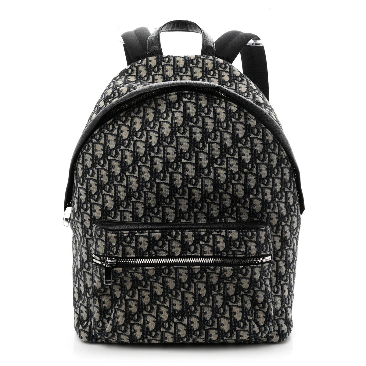 Oblique Calfskin Rider Backpack Beige Black