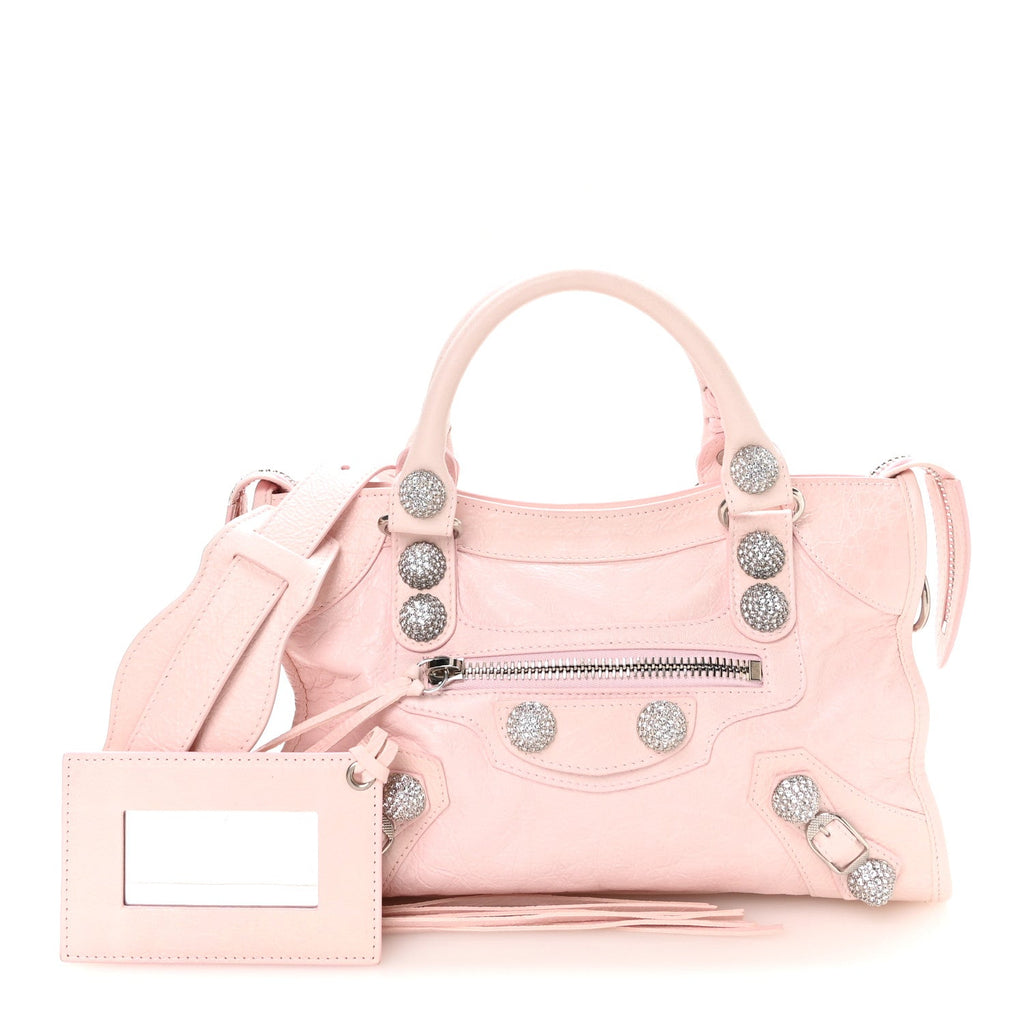 Agneau Arena Giant Rhinestone Hardware Small Le City Petal Pink