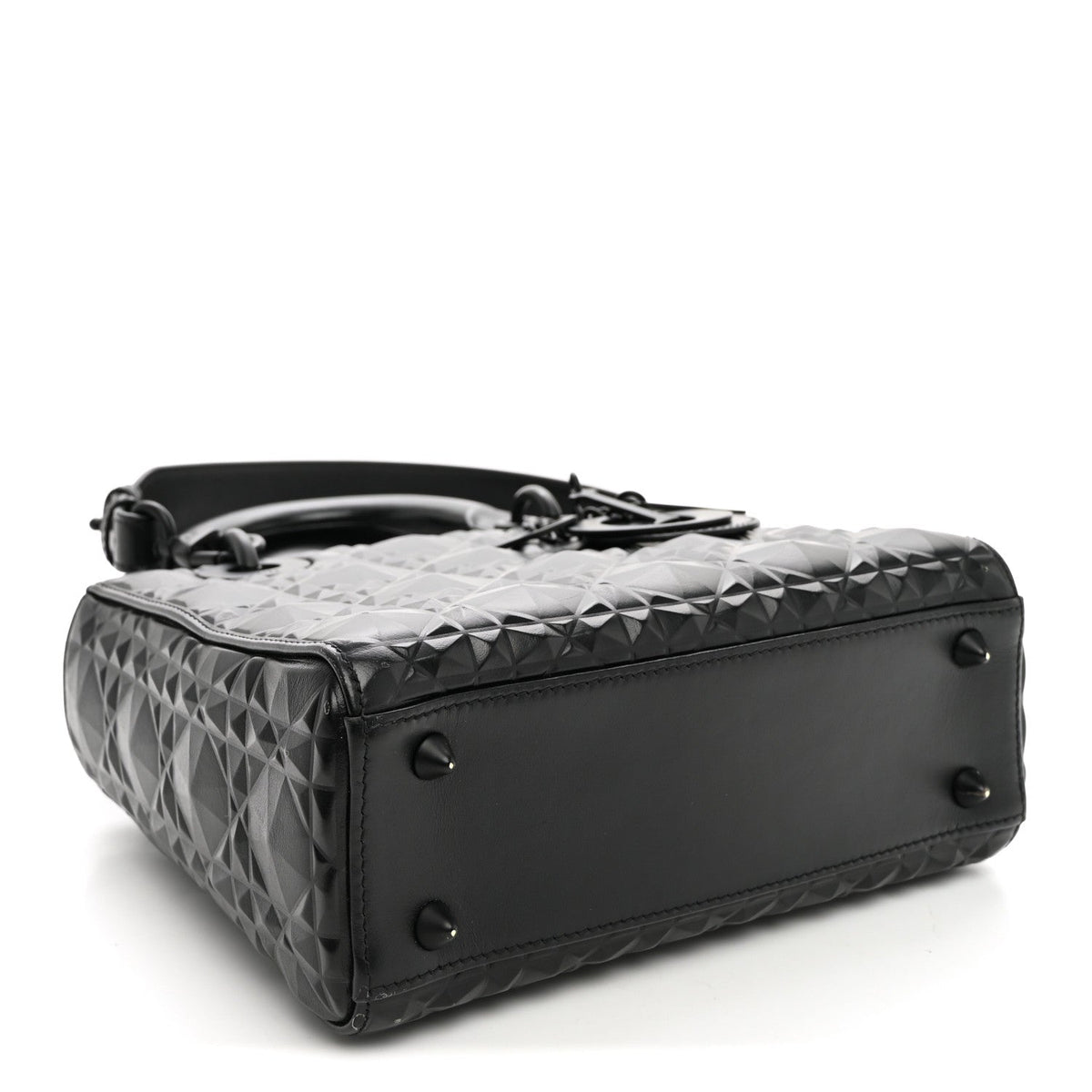 Calfskin Cannage Diamond Small My ABCDior Lady Dior Black