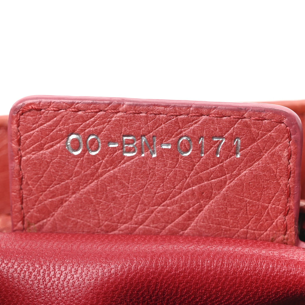 Ostrich Medium Lady Dior Red