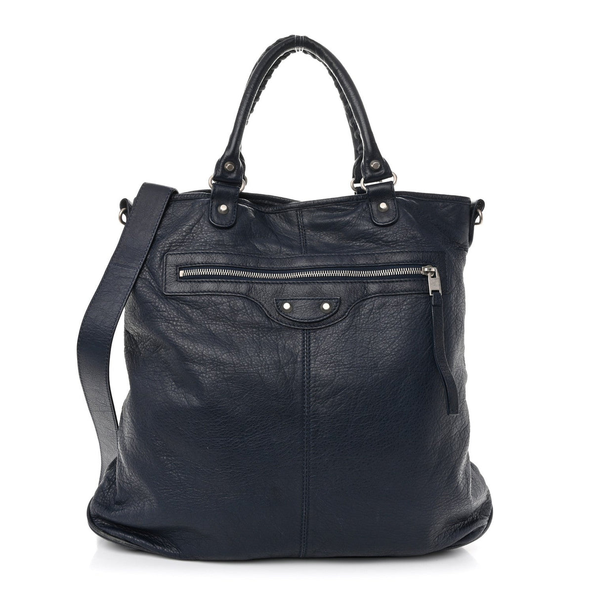Agneau Classic Silver Hardware Hexagon Bleu Mineral