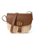 Wicker Calfskin Medium Bobby Flap Golden Saddle